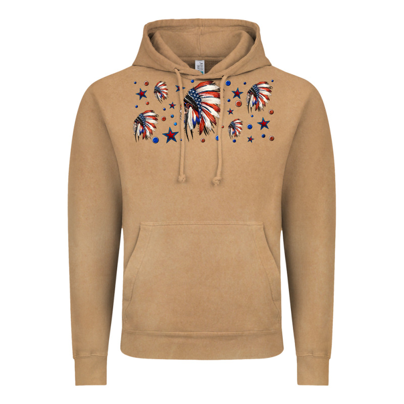Patriotic Native American Headdress 16oz Libbey Cup Vintage Hoodie by HRA Design Shop | Teevron