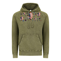 Vintage Olive patriotic native American headdress 16oz libbey cup Vintage Hoodie - HRA Design Shop