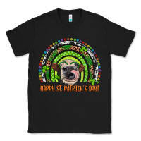 Black Western Happy St. Patrick's Day Cow Rainbow Classic Tee - Artiststas