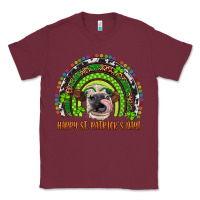 Burgundy Western Happy St. Patrick's Day Cow Rainbow Classic Tee - Artiststas