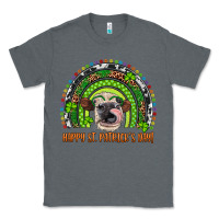 Charcoal Heather Western Happy St. Patrick's Day Cow Rainbow Classic Tee - Artiststas