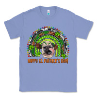 Colony Blue Western Happy St. Patrick's Day Cow Rainbow Classic Tee - Artiststas