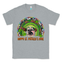 Heather Grey Western Happy St. Patrick's Day Cow Rainbow Classic Tee - Artiststas