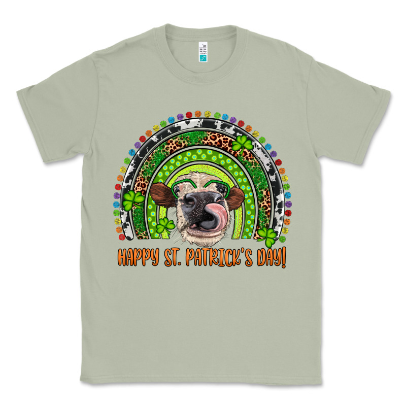 Western Happy St. Patrick's Day Cow Rainbow Classic Tee by Artiststas | Teevron