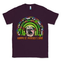 Plum Western Happy St. Patrick's Day Cow Rainbow Classic Tee - Artiststas