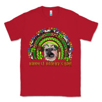 Red Western Happy St. Patrick's Day Cow Rainbow Classic Tee - Artiststas