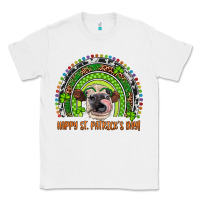 White Western Happy St. Patrick's Day Cow Rainbow Classic Tee - Artiststas