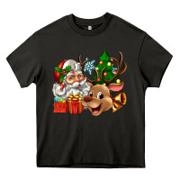 Asphalt santa and reindeer Heavy Core Tee - Zillion Design Studio