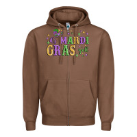 Chestnut it's mardi gras y'all Zipper Hoodie - MaliasSmallBusiness