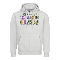 Dove Grey it's mardi gras y'all Zipper Hoodie - MaliasSmallBusiness