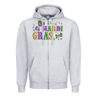 Heather Grey it's mardi gras y'all Zipper Hoodie - MaliasSmallBusiness