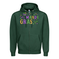 Sports Green it's mardi gras y'all Zipper Hoodie - MaliasSmallBusiness