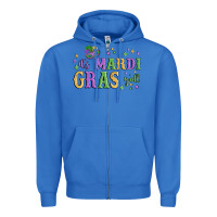 True Royal it's mardi gras y'all Zipper Hoodie - MaliasSmallBusiness