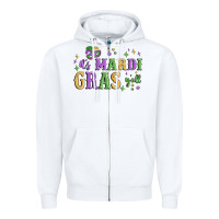 White it's mardi gras y'all Zipper Hoodie - MaliasSmallBusiness