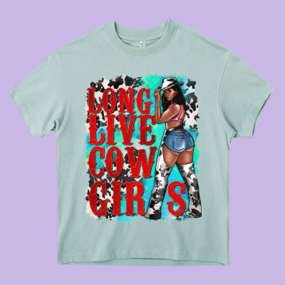 Long Live Cowgirls Heavy Core Tee Designed By Texasbilliewilder