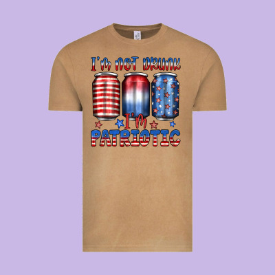 I'm Not Drunk I'm Patriotic Vintage Tee Designed By Jahusdesignshop