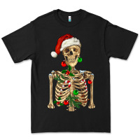 Black Christmas Skeleton Premium Tee - RanaPortraitStore