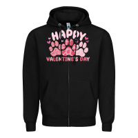 Black happy valentine's day Zipper Hoodie - MaliasSmallBusiness