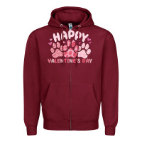 Burgundy happy valentine's day Zipper Hoodie - MaliasSmallBusiness