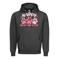 Charcoal Heather happy valentine's day Zipper Hoodie - MaliasSmallBusiness