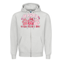 Dove Grey happy valentine's day Zipper Hoodie - MaliasSmallBusiness