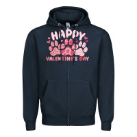 Navy happy valentine's day Zipper Hoodie - MaliasSmallBusiness