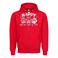 Red happy valentine's day Zipper Hoodie - MaliasSmallBusiness