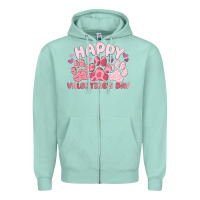 Seafoam happy valentine's day Zipper Hoodie - MaliasSmallBusiness