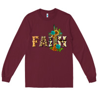 Burgundy faith with cross Long Sleeve Tee - BarkalooDesign