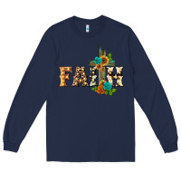 Navy faith with cross Long Sleeve Tee - BarkalooDesign