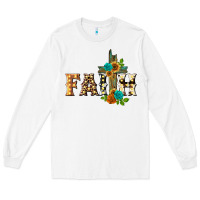 White faith with cross Long Sleeve Tee - BarkalooDesign