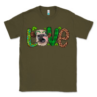 Army Green Western St. Patrick's Day Love Cow Classic Tee - Artiststas