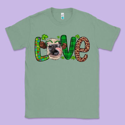 Western St. Patrick's Day Love Cow Classic Tee Designed By Artiststas