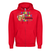 Red mardi gras drinking team Zipper Hoodie - MaliasSmallBusiness