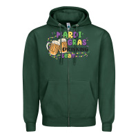 Sports Green mardi gras drinking team Zipper Hoodie - MaliasSmallBusiness