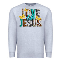 Heather Grey Love Like Jesus Premium Sweatshirt - LillyAllenDesigns