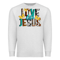 Oatmeal Heather Love Like Jesus Premium Sweatshirt - LillyAllenDesigns