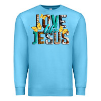 Ocean Blue Love Like Jesus Premium Sweatshirt - LillyAllenDesigns