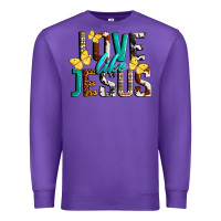 Purple Love Like Jesus Premium Sweatshirt - LillyAllenDesigns