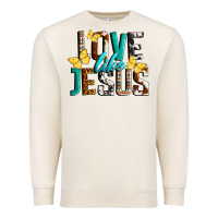 Sandshell Love Like Jesus Premium Sweatshirt - LillyAllenDesigns