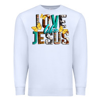White Love Like Jesus Premium Sweatshirt - LillyAllenDesigns