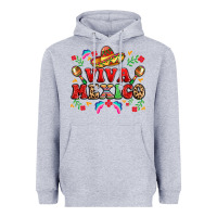 Heather Grey viva mexico Heavyweight Hoodie - LillyAllenDesigns