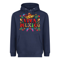 Navy viva mexico Heavyweight Hoodie - LillyAllenDesigns