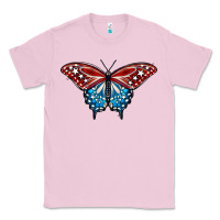 Bubblegum Pink Patriotic American Flag Butterfly 4th of July Classic Tee - LillyAllenDesigns