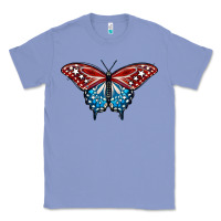 Colony Blue Patriotic American Flag Butterfly 4th of July Classic Tee - LillyAllenDesigns