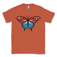 Copper Patriotic American Flag Butterfly 4th of July Classic Tee - LillyAllenDesigns