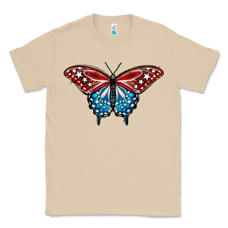 Patriotic American Flag Butterfly 4th Of July Classic Tee by LillyAllenDesigns | Teevron