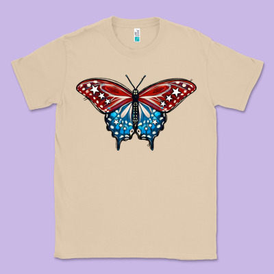 Patriotic American Flag Butterfly 4th Of July Classic Tee Designed By Lillyallendesigns