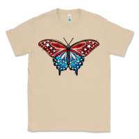 Mushroom Patriotic American Flag Butterfly 4th of July Classic Tee - LillyAllenDesigns