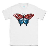 White Patriotic American Flag Butterfly 4th of July Classic Tee - LillyAllenDesigns